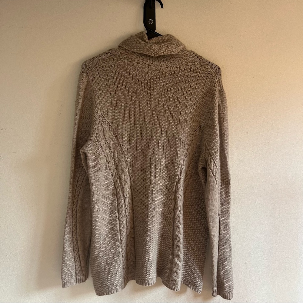 Ply Cashmere Tan Cowl Neck Sweater Size L